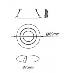 Foco Bascualte empotrar PC Blanco 90mm, para Lámpara GU10/MR16